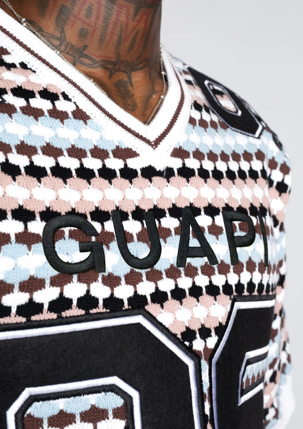 Aqua Blue Knit Football Tee