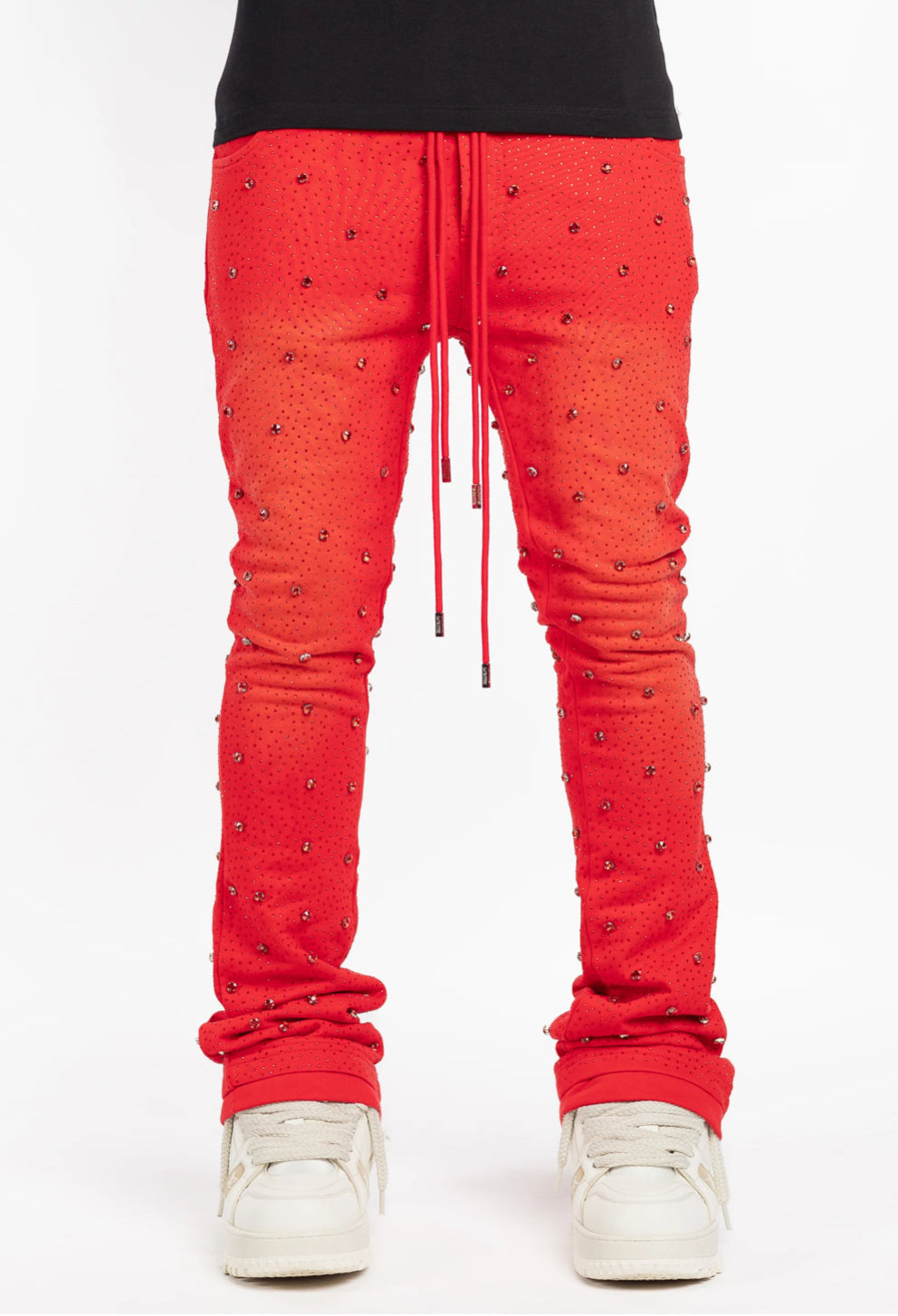 Blood Red Embellished Sweat
Pants