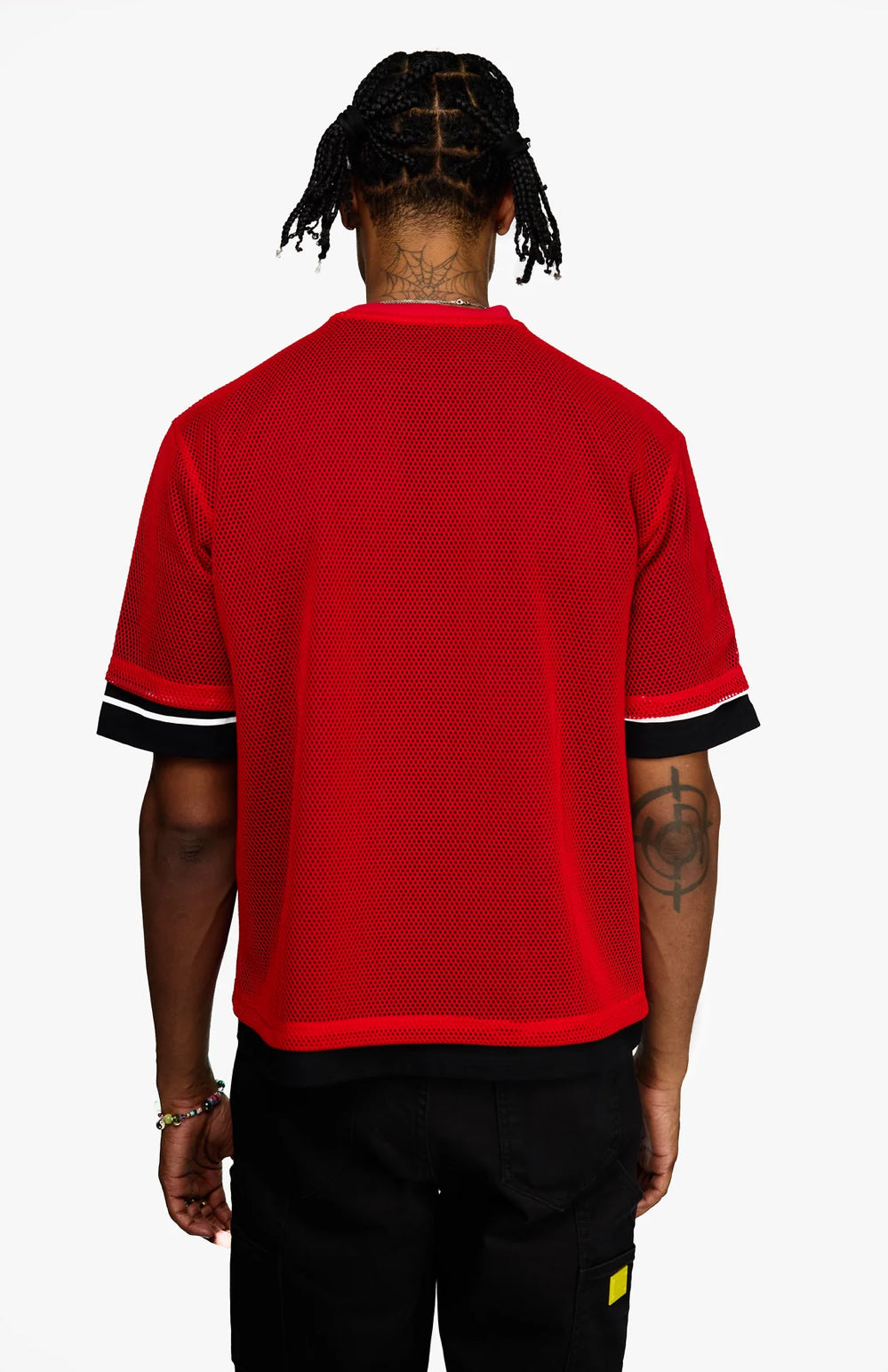 Blood Red Mesh Football Tee
