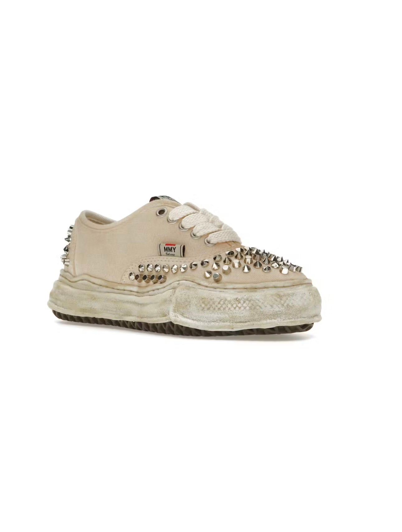 MAISON MIHARA YASUHIRO BAKER OG SOLE STUDDED CANVAS LOW WHITE