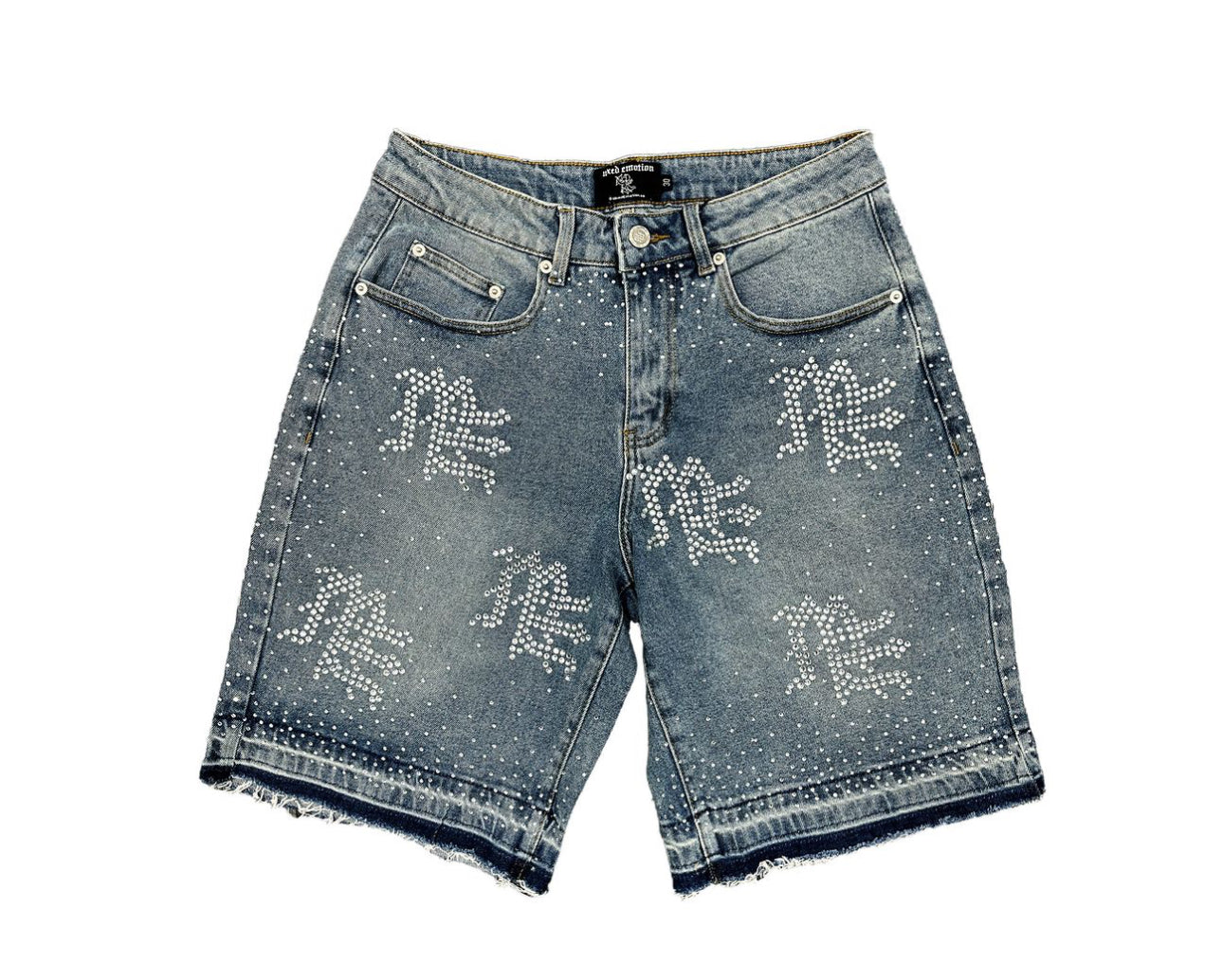 MTF Rhinestone Blue Denim Shorts