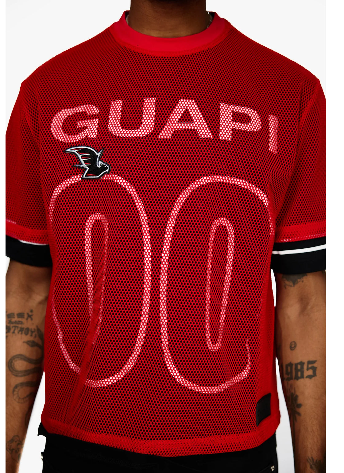 Blood Red Mesh Football Tee