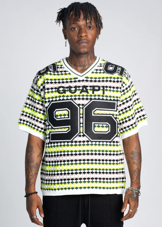 Slime Green Knit Football Tee