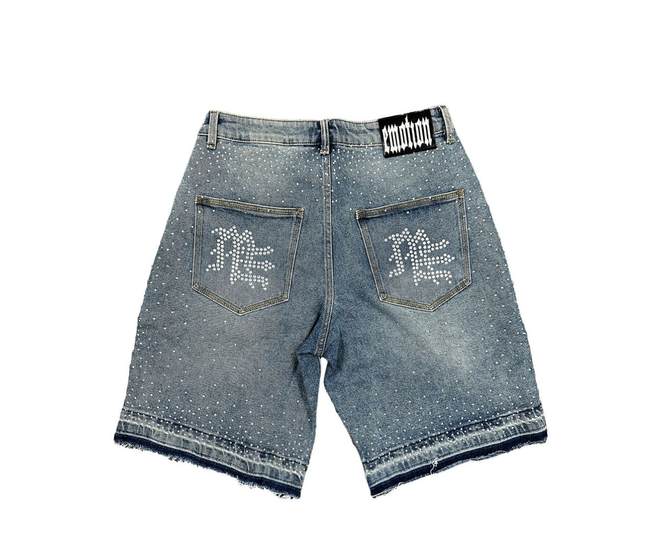 MTF Rhinestone Blue Denim Shorts