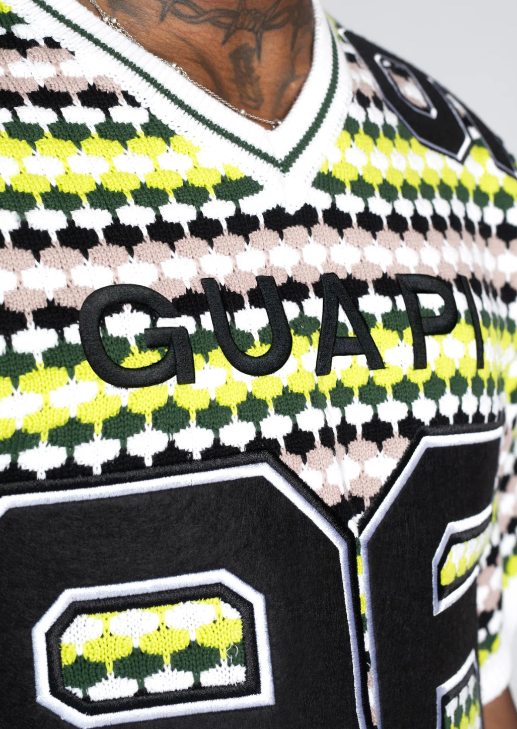 Slime Green Knit Football Tee