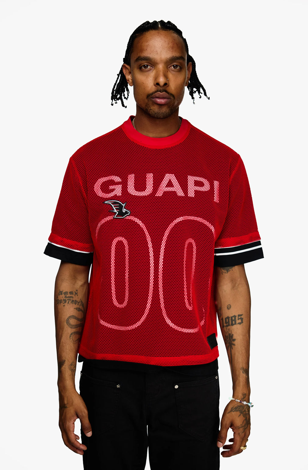 Blood Red Mesh Football Tee