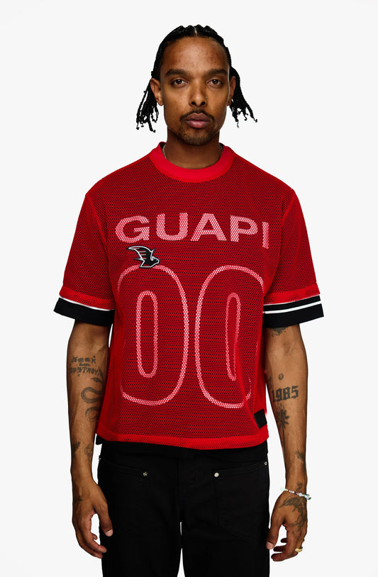 Blood Red Mesh Football Tee