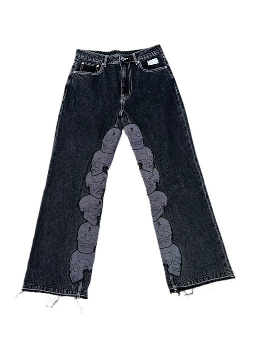 Revenge Skull Patch Denim Jeans