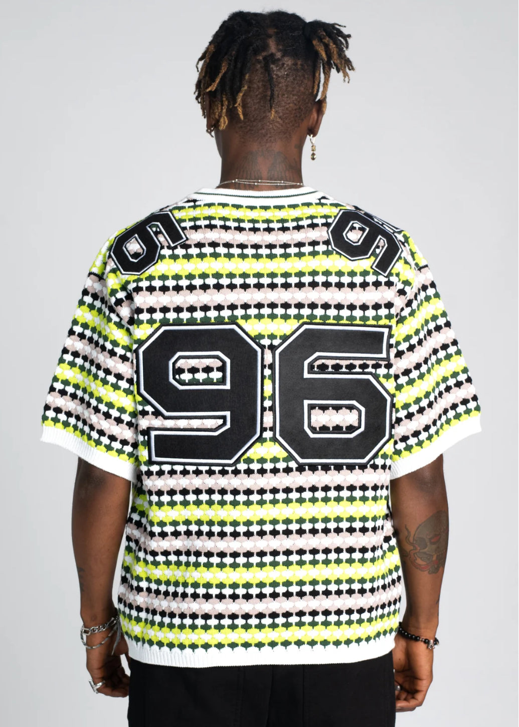Slime Green Knit Football Tee