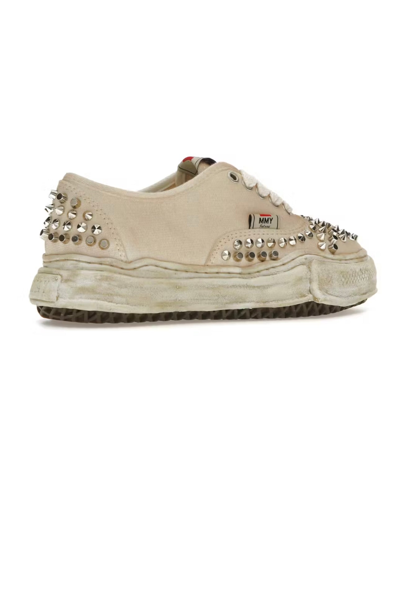 MAISON MIHARA YASUHIRO BAKER OG SOLE STUDDED CANVAS LOW WHITE