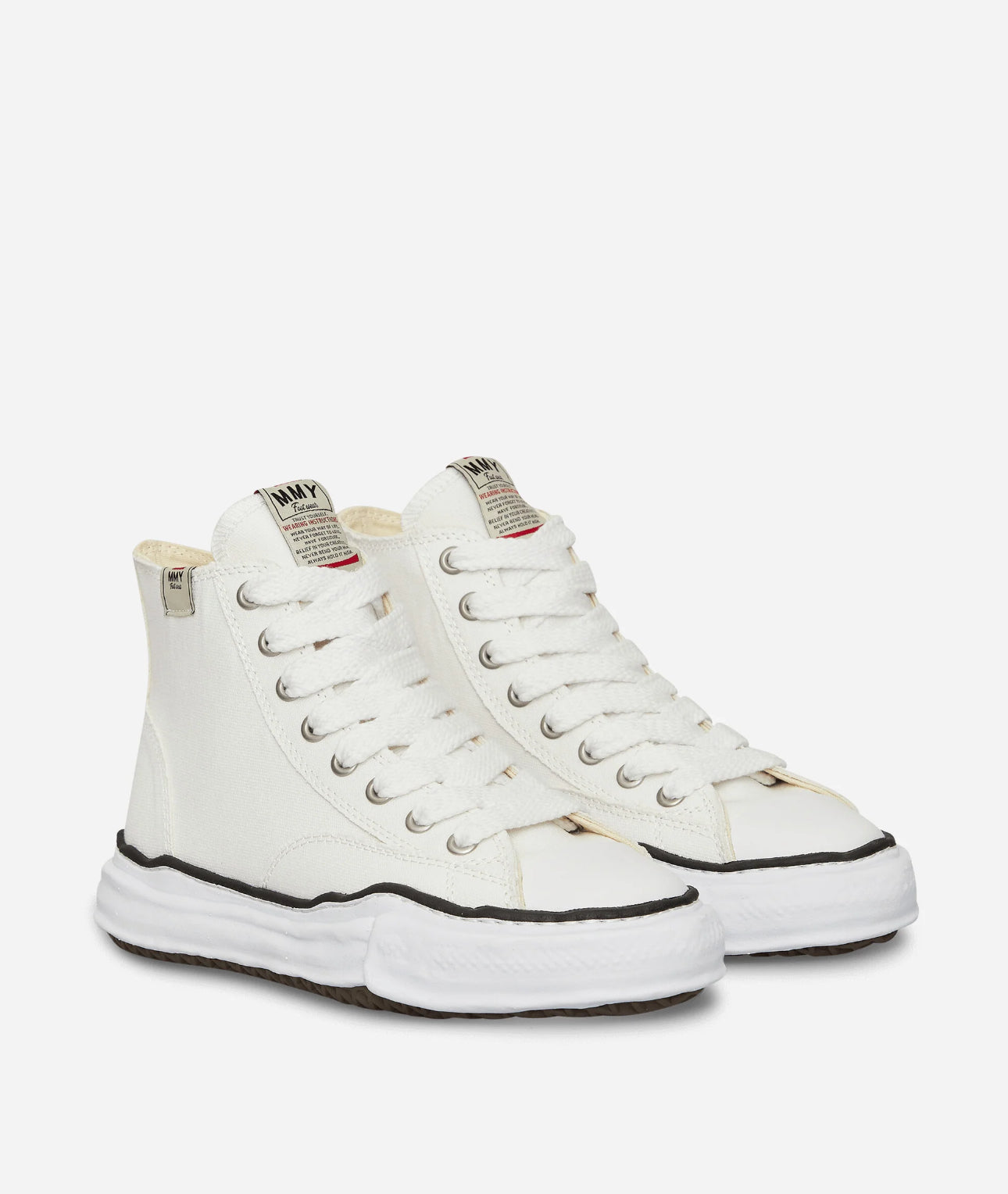 MAISON MIHARA YASUHIRO PETERSON OG SOLE CANVAS HIGH SNEKERS WHITE