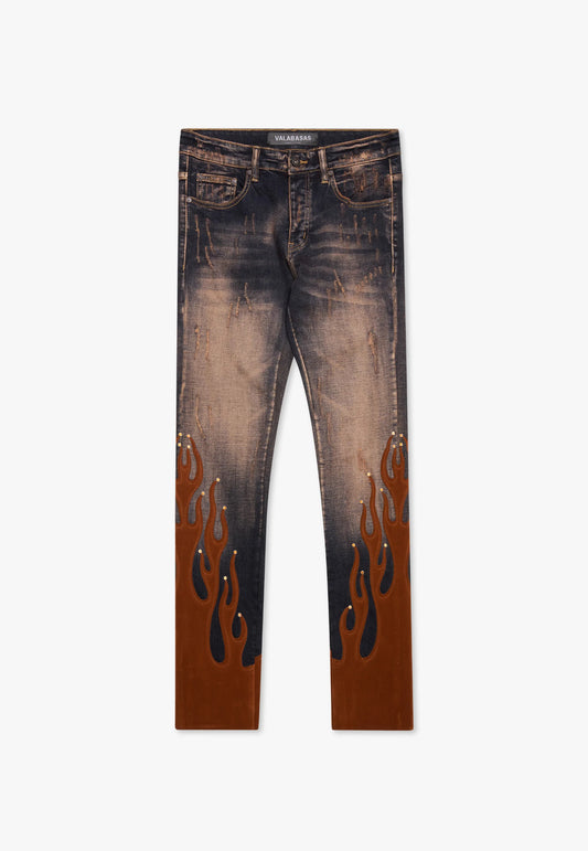FLAREBLAZE ORANGE VINTAGE WASH STACKED